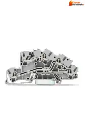 Wago 3-katlı 4 (2,5) mm2 Ray Klemens Gri N/L/PE,Gri